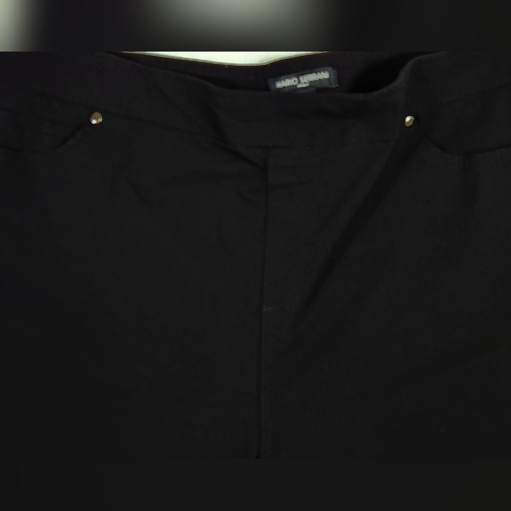 WOMEN'S MARIO SERRANI ITALY PULL ON COMFORT STRETCH FABRIC CAPRI! BLACK SIZE XL - Picture 3 of 6
